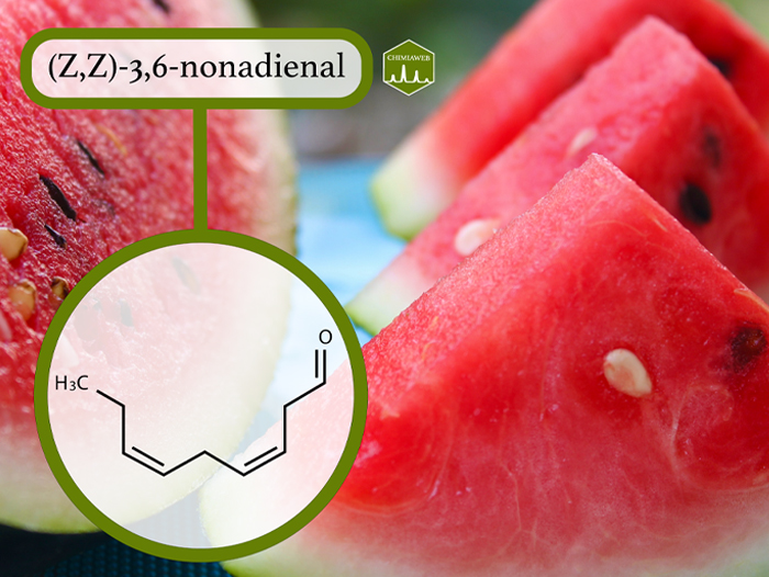 What chemicals are responsible for the aroma of fresh-cut watermelon?